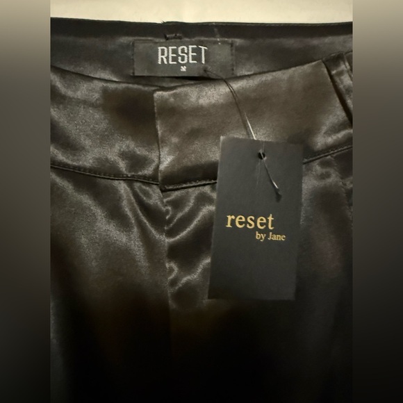 RESET By Jane Black Satin Cargo Wide Leg Pants Size Medium - Picture 6 of 13
